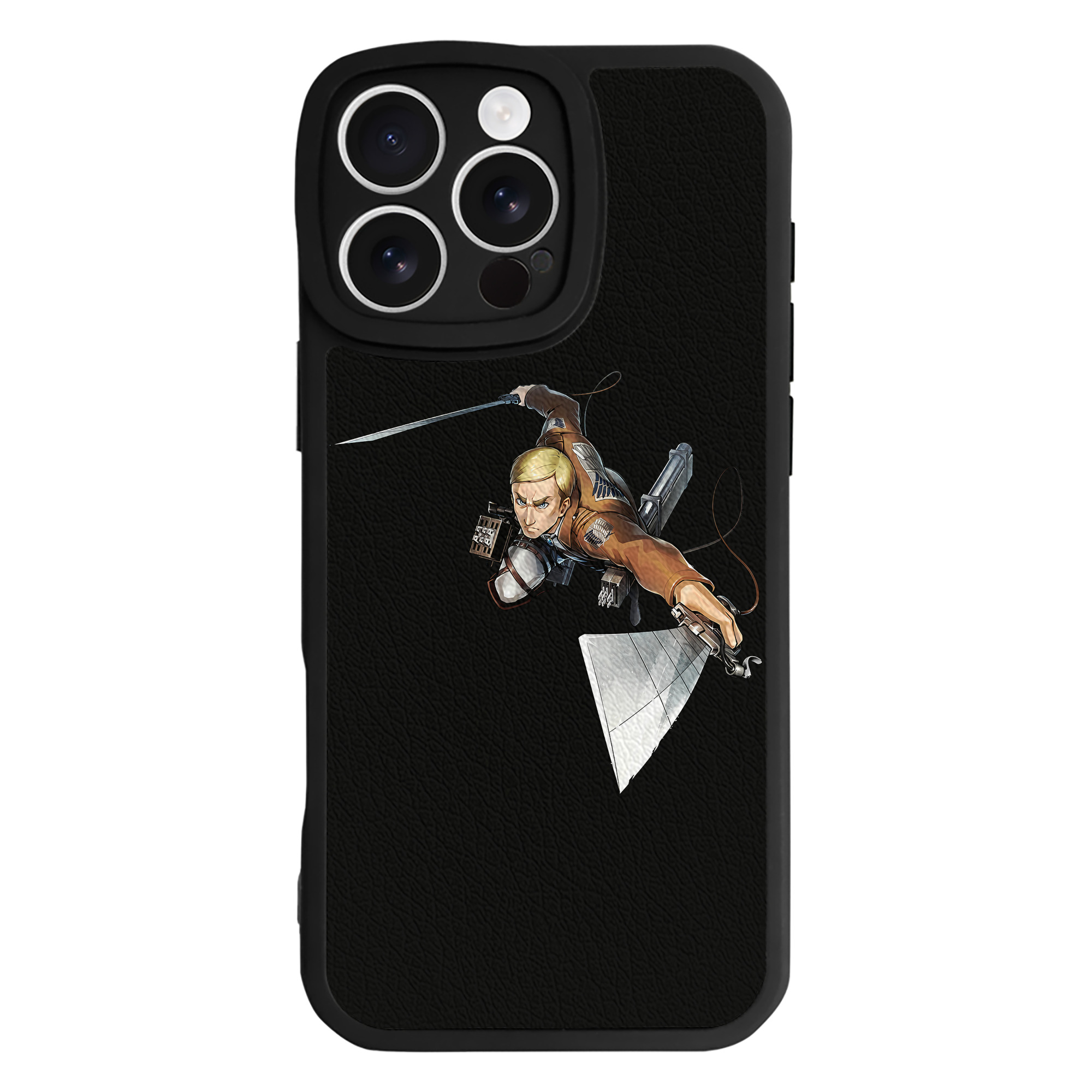 （画像用） 進撃の巨人 エルヴィン・スミス Attack on Titan Erwin Smith 【iPhone 16シリーズ対応】シリコンスマホケース（レザー調） 材質：シリコン
